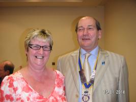 President David with Mrs Julie Rutherford of the local MNDA group.